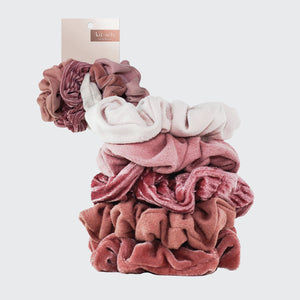 Chouchous Velours 5 pièces - Blush/Mauve