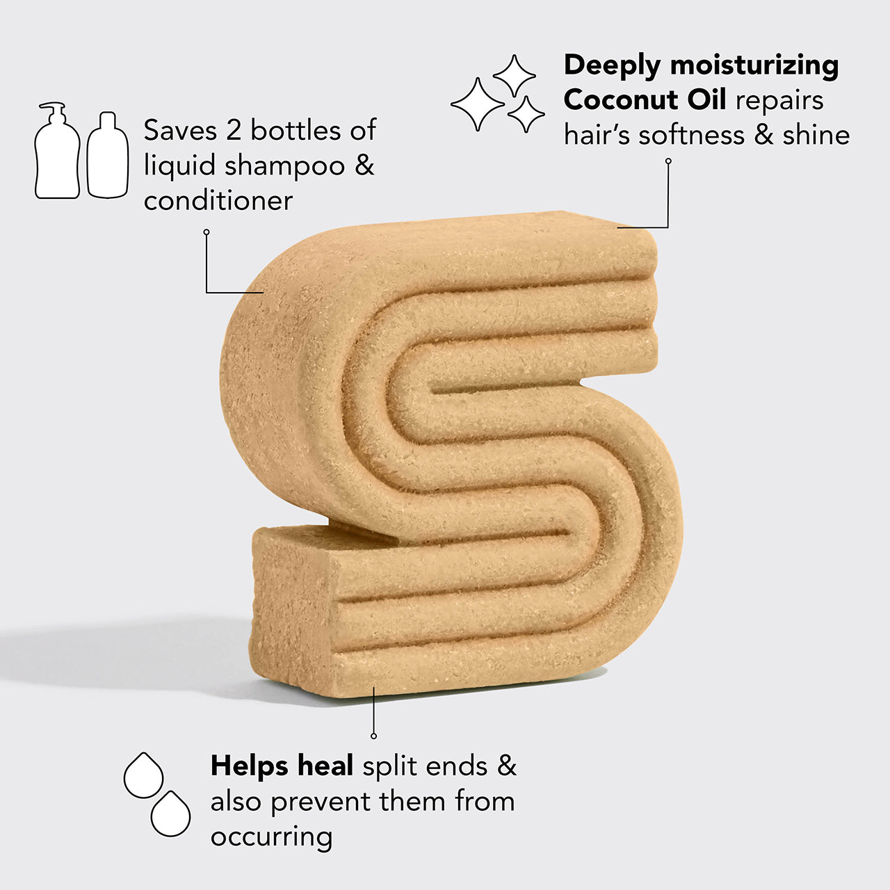 Kokosnussöl Shampoo und Spülung Combo für trockenes, geschädigtes Haar