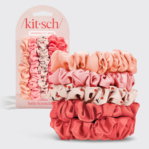 Ruffade satinrunchies, set om 5 st - Assorted Cherry Blossom