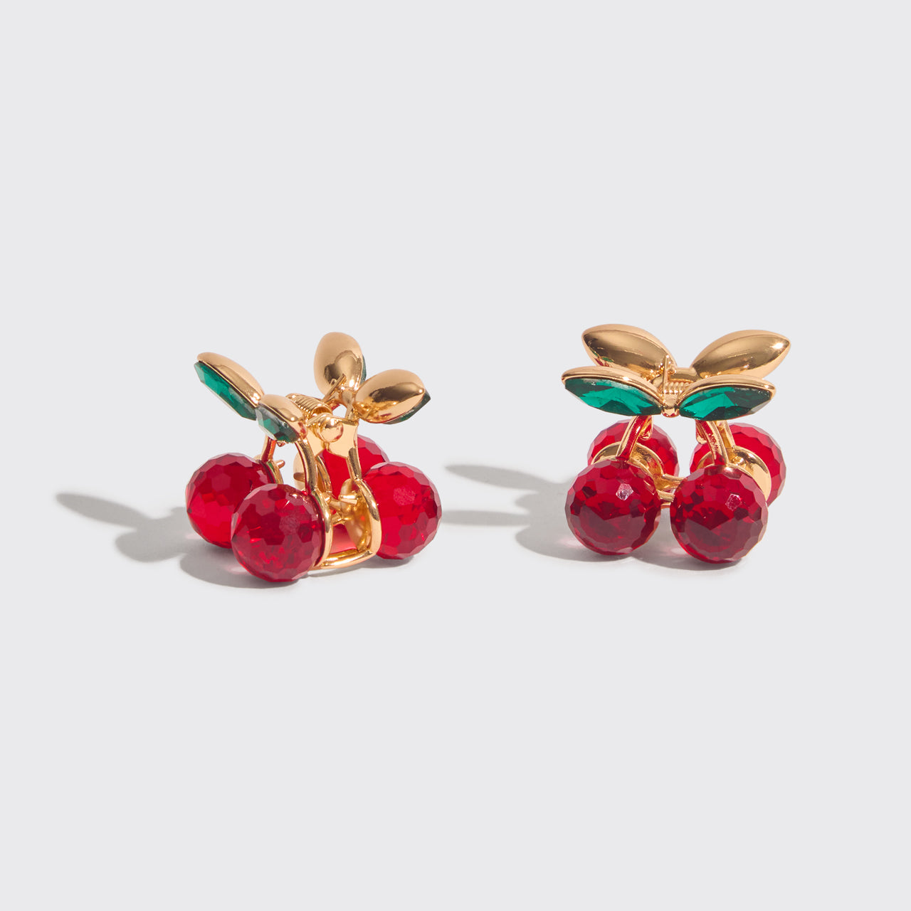 Mini strass klämklämmor 2 st set - körsbär