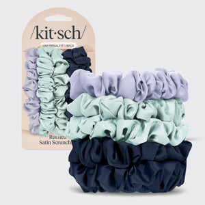 Ruffad satin scrunchies 5 st Set - Garden Bouquet