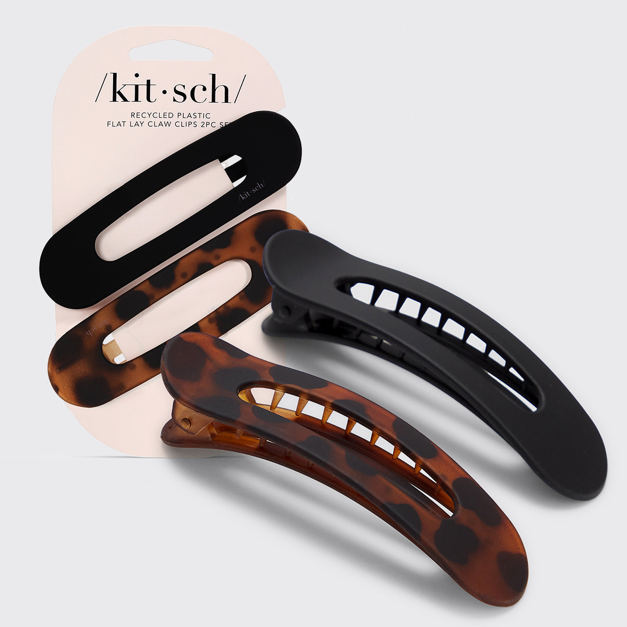 Flat Lay Claw Clip 2st - Zwart & Tort