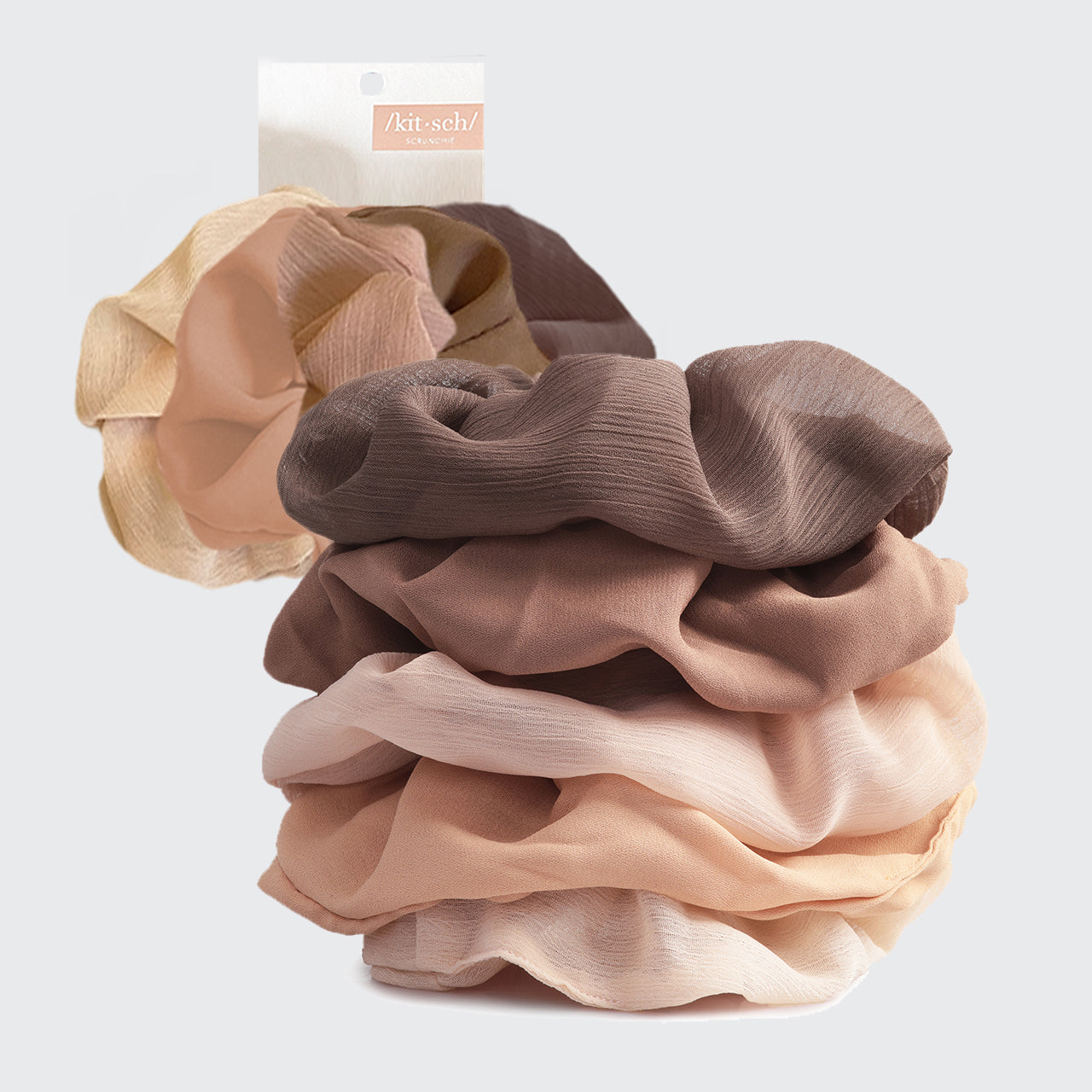 Crepe Scrunchie 5 st - Terra Cotta