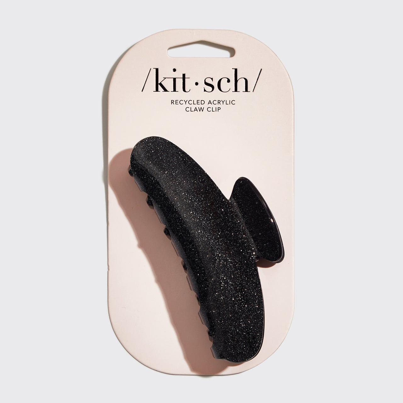Gerecycleerde plastic klauwclip - zwarte glitter