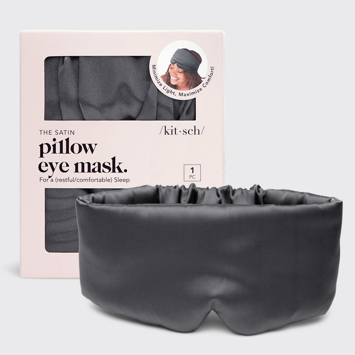 Kohle-Satin-Kissen-Augenmaske