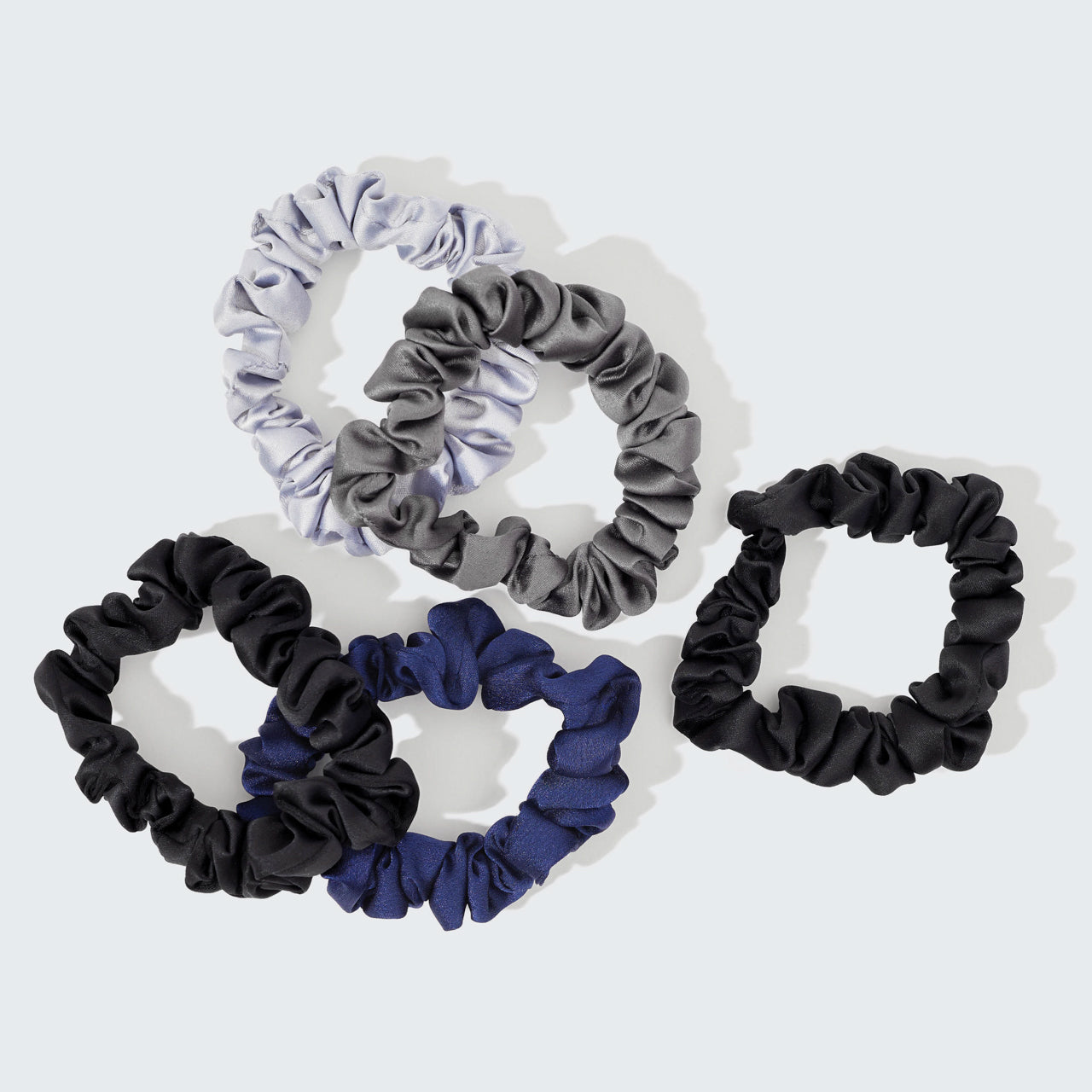 Satiini Petite Scrunchies 5kpl setti - Midnight