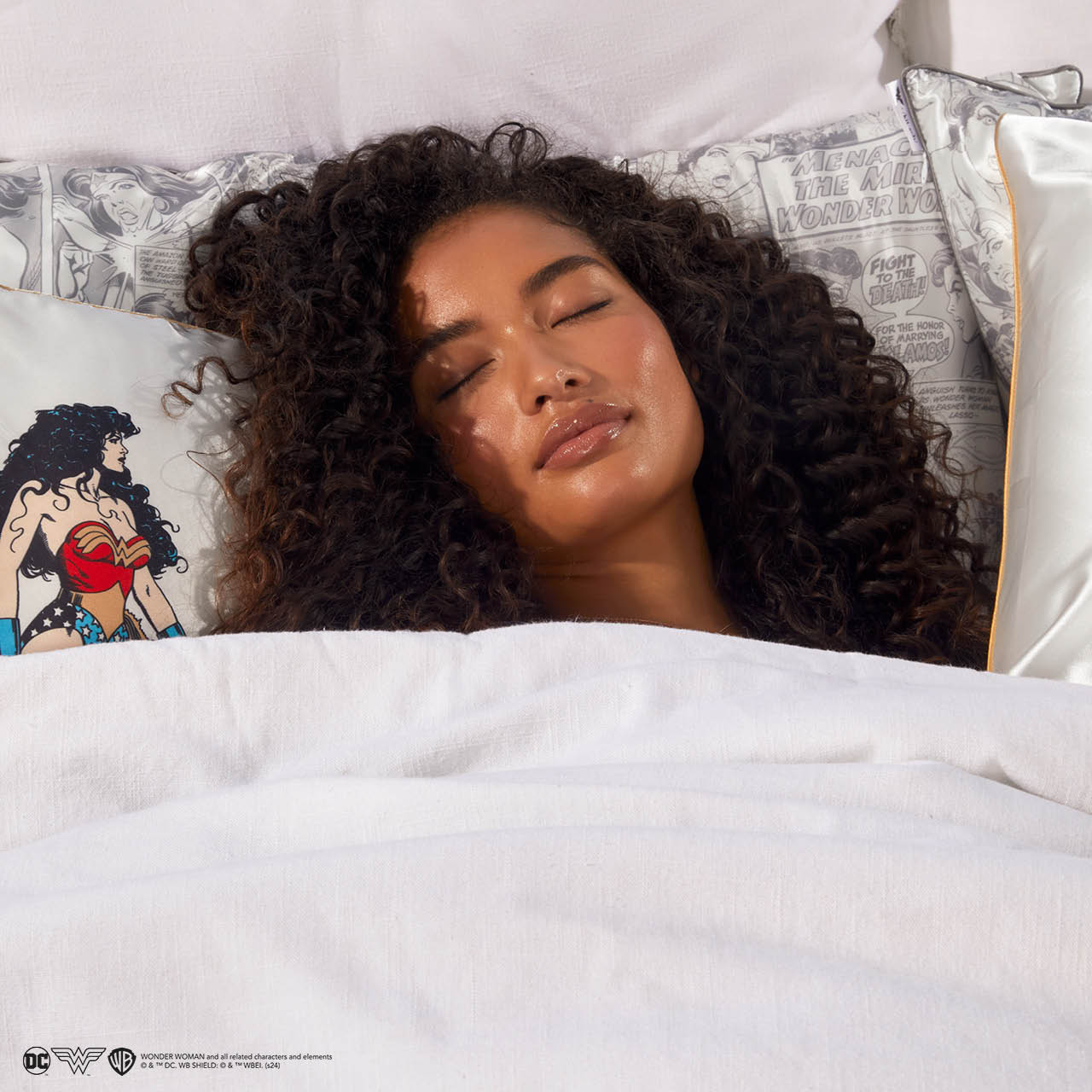 Kitsch x Wonder Woman Federa in raso - Stampa a fumetti