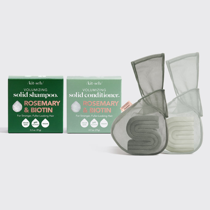 Rosemary & Biotin Shampoo & Conditioner Combo + Bar Saver Bags Bundle