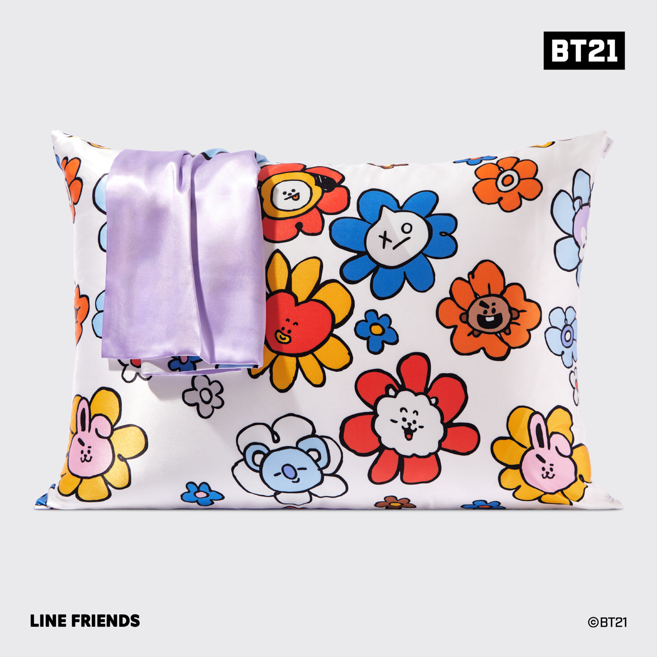 Kitsch x BT21 Satin-Kissenbezug MANG