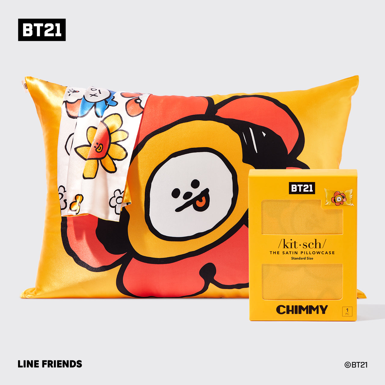 Kitsch x BT21 Satin-Kissenbezug CHIMMY