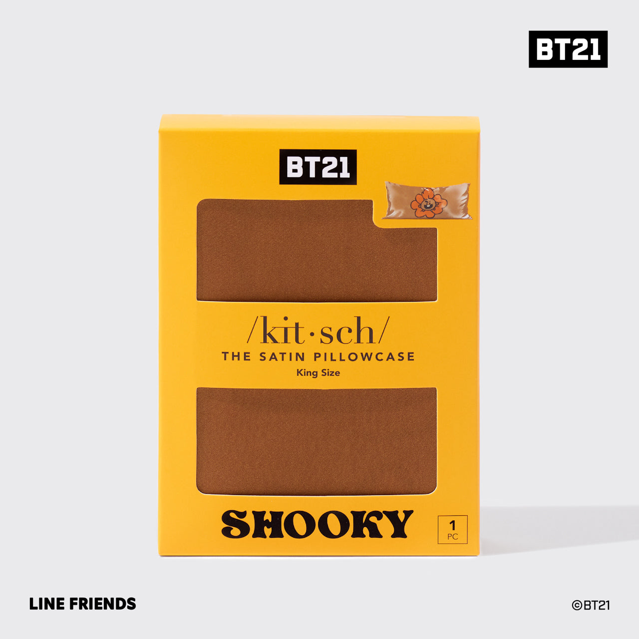 BT21 x Kitsch Satiini tyynyliina King - Shooky - Shooky