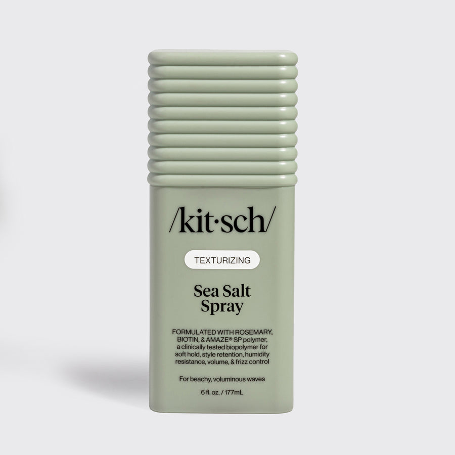 KITSCH Texturizing Sea Salt Spray — hero standalone bottle shot on light background — Formulated with rosemary, Biotin & Amaze® SP polymer — For sea-siren-approved beach waves — no crunch, just touchable texture — 6 fl oz / 177 mL