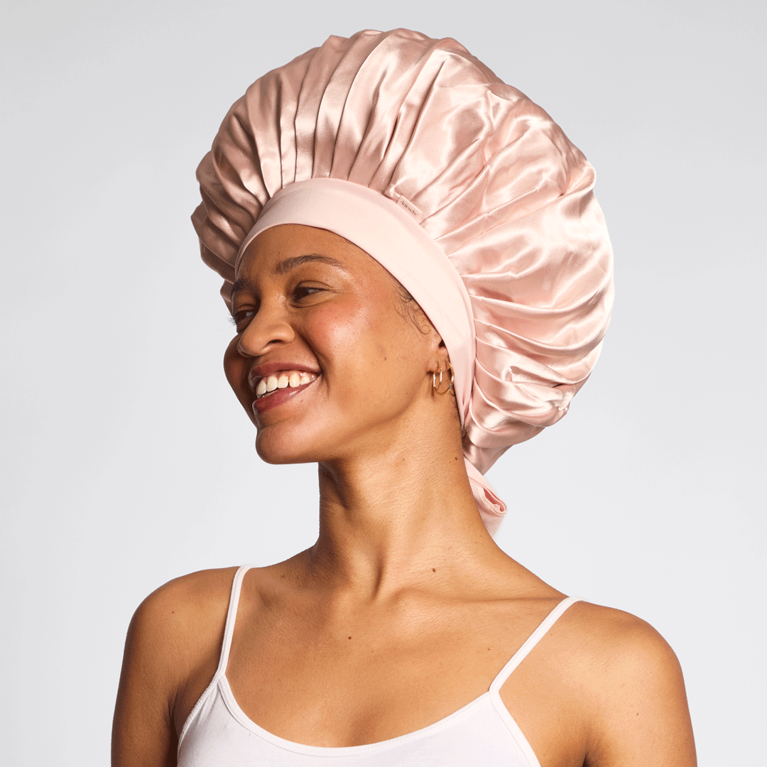 Gorro de satén extragrande - Blush