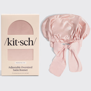 Cuffietta di raso oversize - Blush