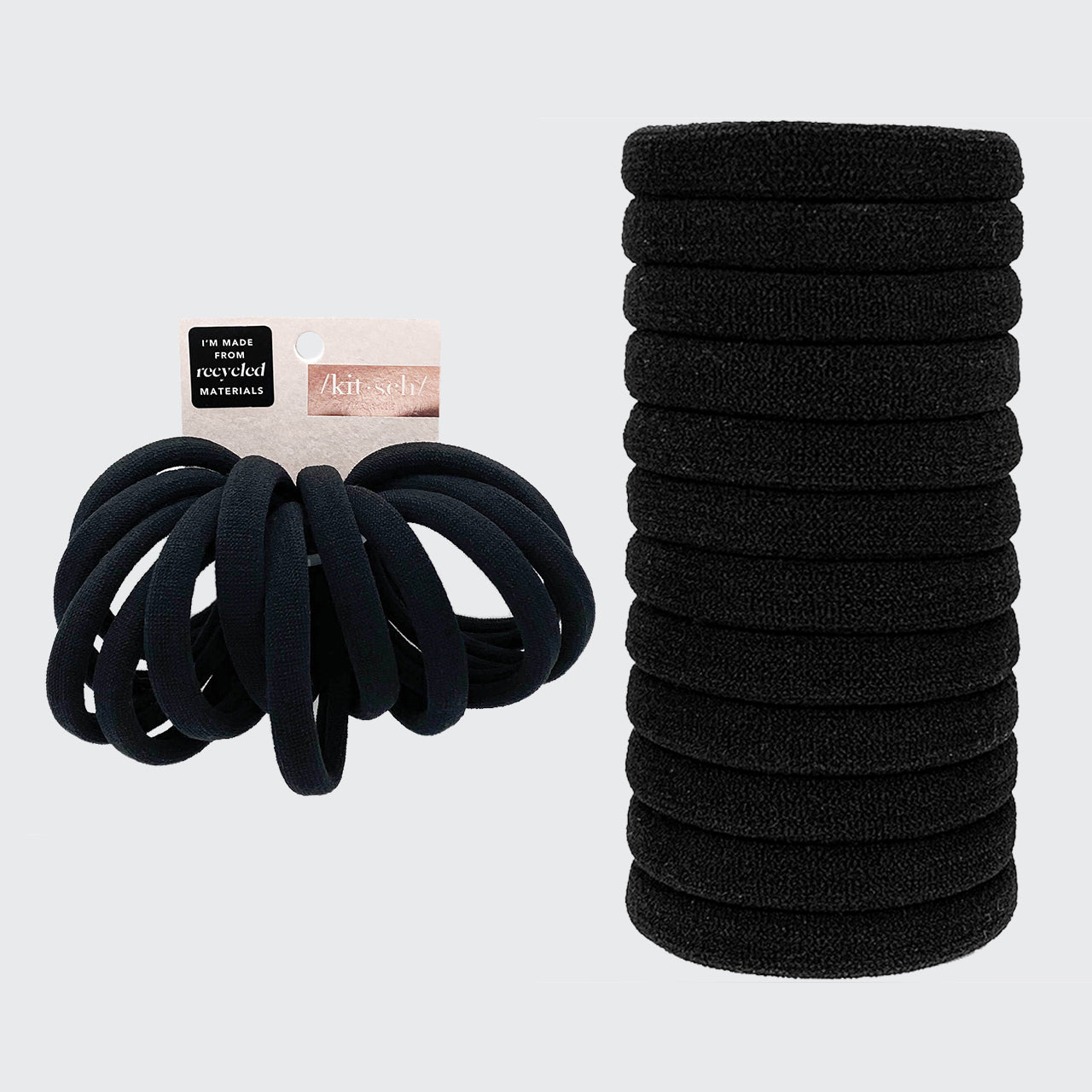 Gerecycled Nylon Medium Elastieken 12 st- Zwart