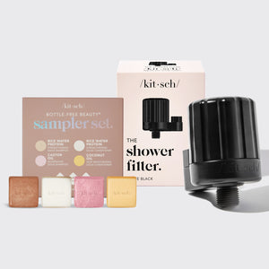 Duschfilter + Schampo & Balsam 4 st Set - Svart