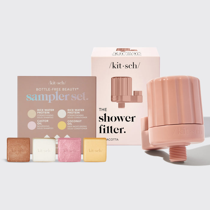 Duschfilter + Schampo & Balsam 4 st Set - Terracotta