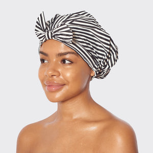 Duschmössa Luxe i återvunnen polyester - randig