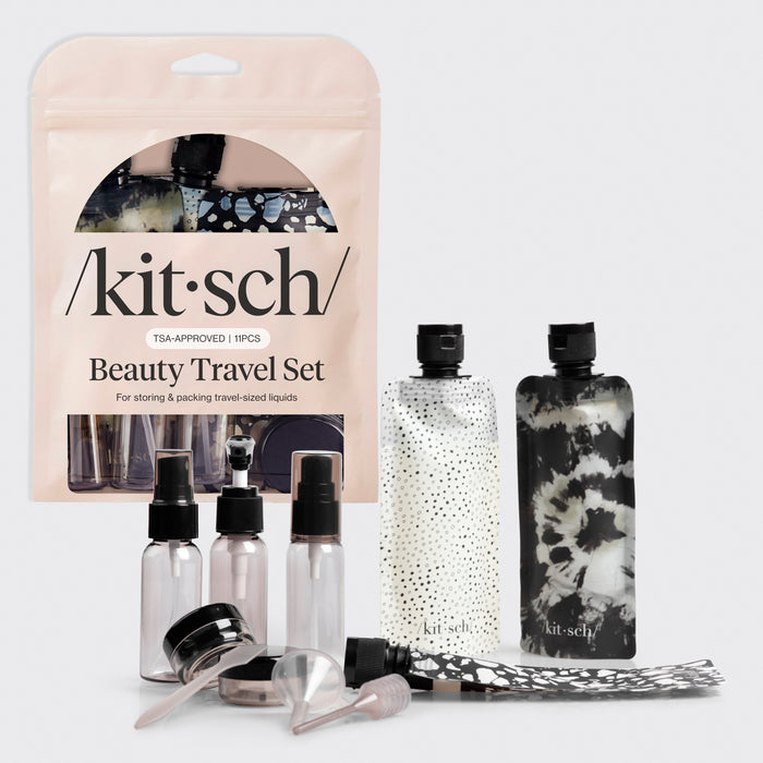 Flacons de voyage pour articles de toilette 11 packs - noir et ivoire