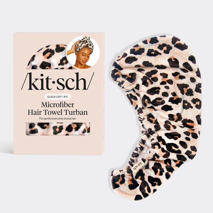 Leopard Microfiber Hair Towel, KITSCH