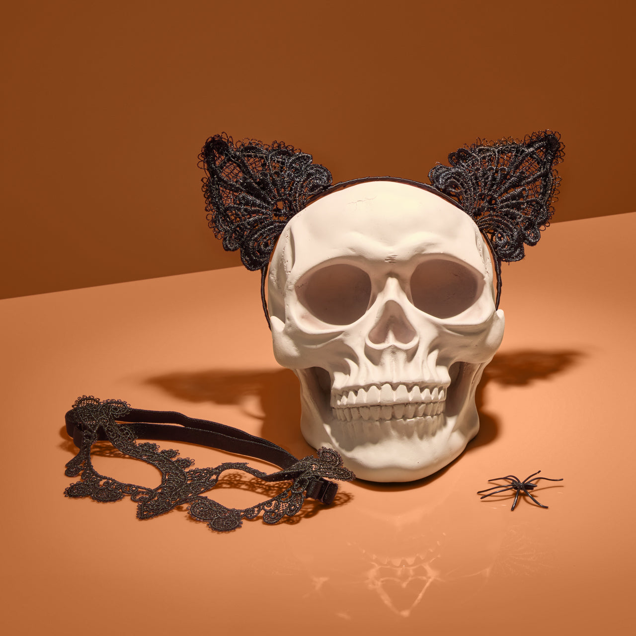 Bandeau et masque en dentelle Chat noir