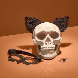 Bandeau et masque en dentelle Chat noir