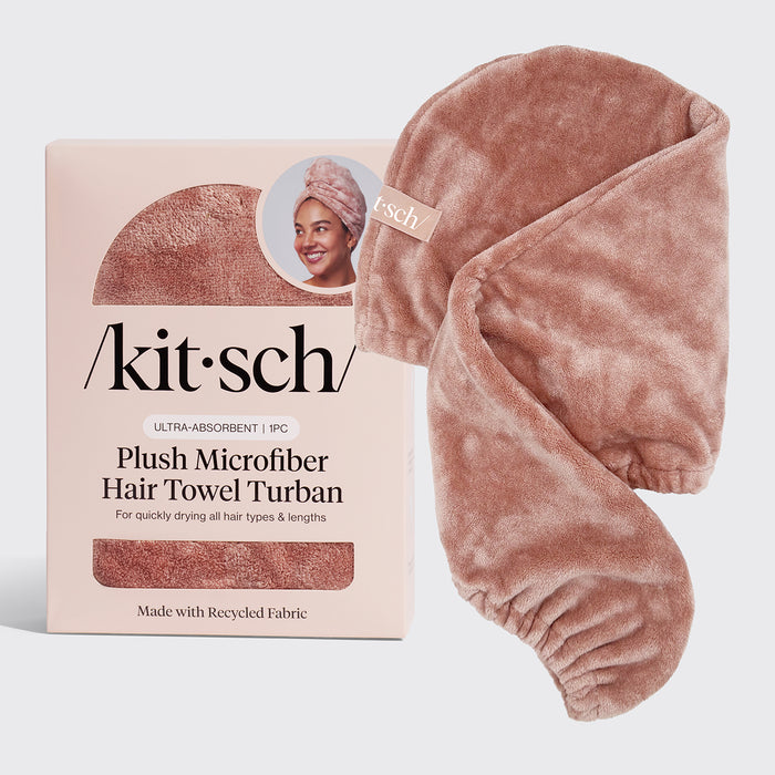 Plüsch-Mikrofaser-Haarturban in Terrakotta