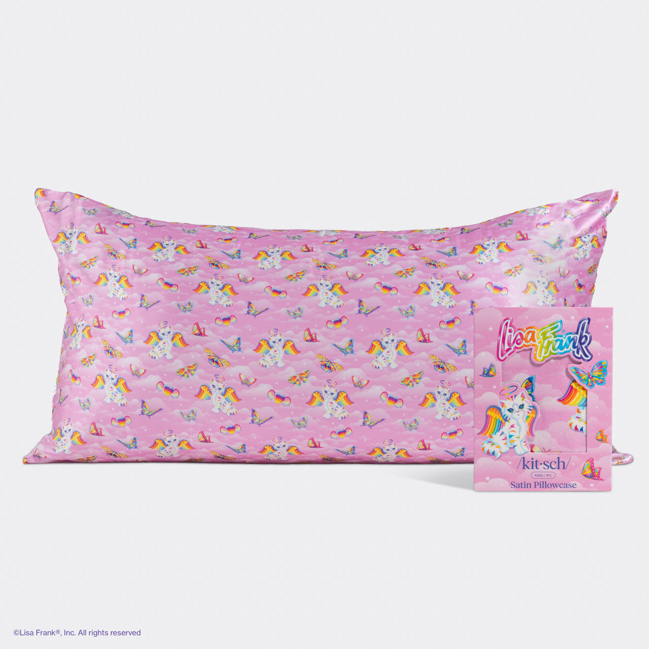 Lisa Frank x Kitsch Satin Pillowcase in Angel Kitty™ - King