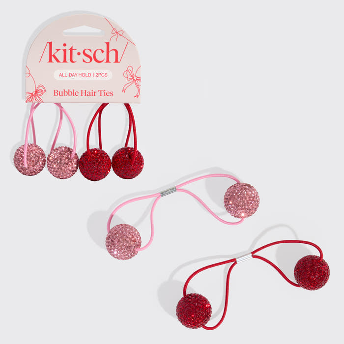 Gomas para el pelo rojas y rosas