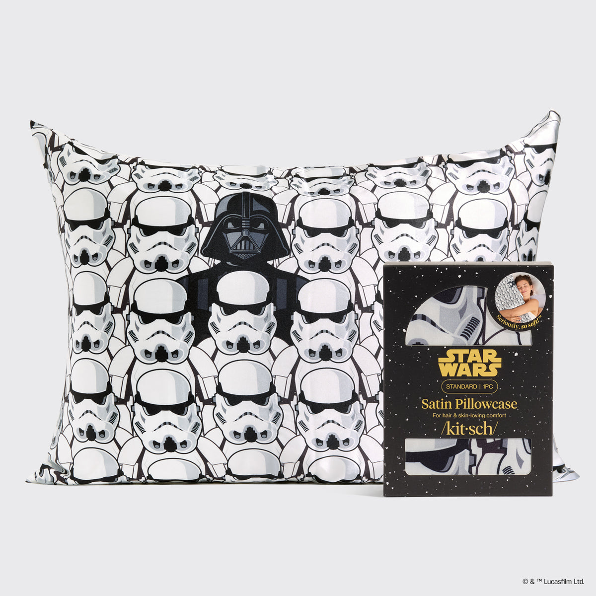 Star Wars x Kitsch Darth Vader Satin Pillowcase — Standard — hero