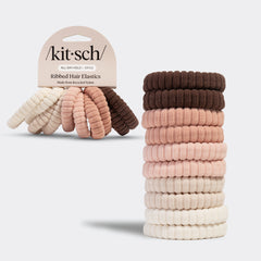 Élastiques à cheveux nervurés couleur Blush