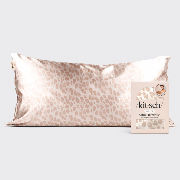 Funda de almohada de satén - Leopardo | King