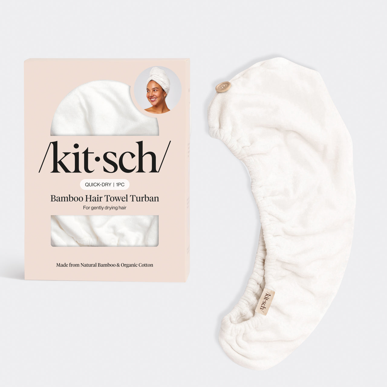 Ympäristöystävällinen hiuspyyhe - Ivory