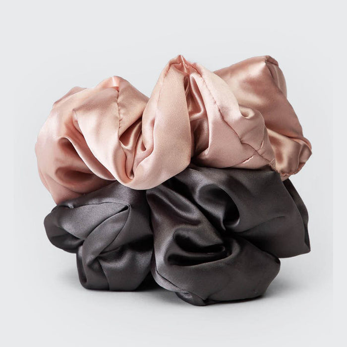2 Satin-Schlaf-Hörnchen – Blush und Grau