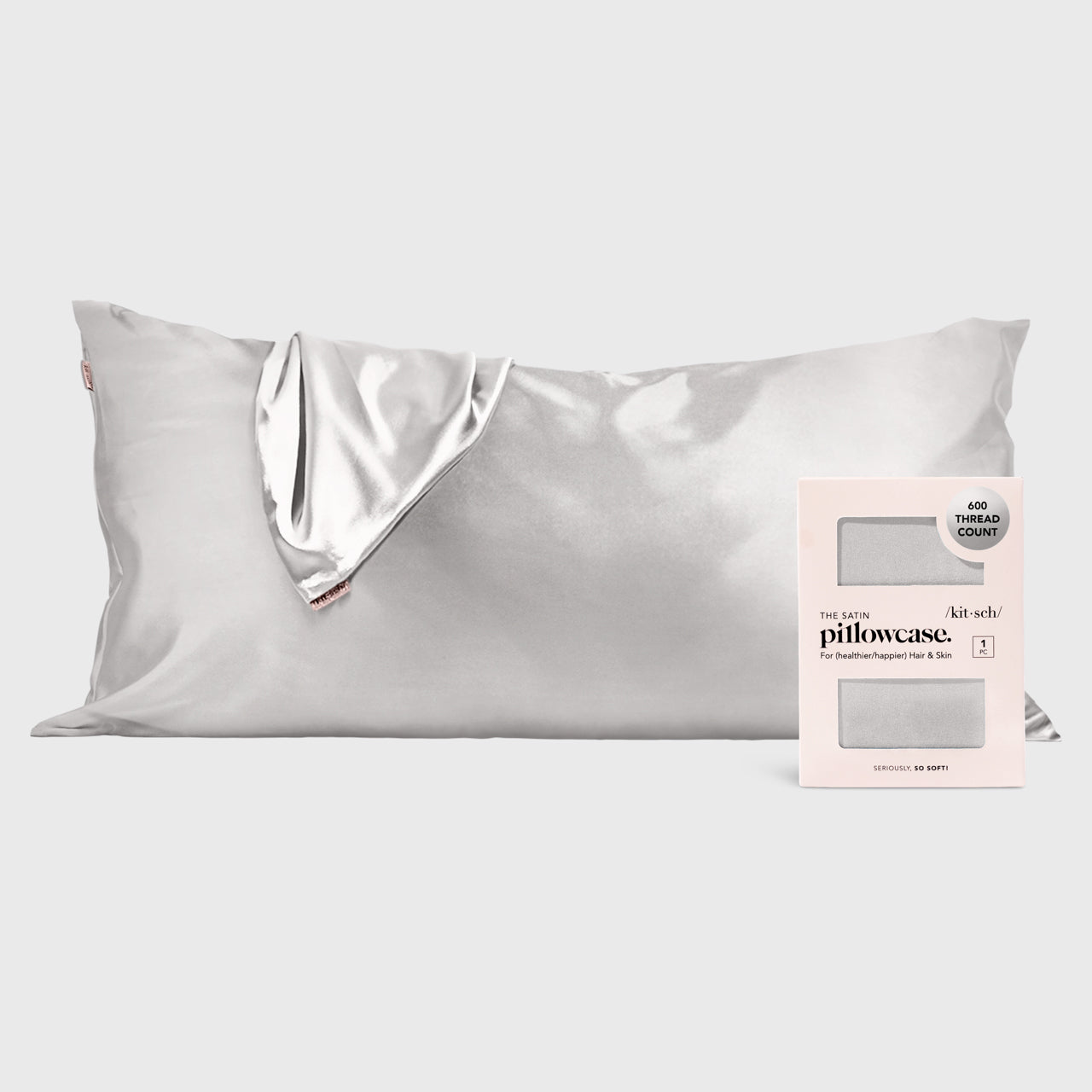 Taie d'oreiller King Satin - Silver