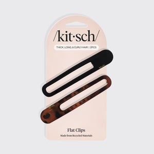 Flat Lay Claw Clip 2st Gebogen- Zwart &amp; Tort