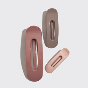 Terracotta Flat Lay Claw Clips 3pc Set