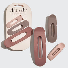 Set di 3 mollette piatte - Terracotta