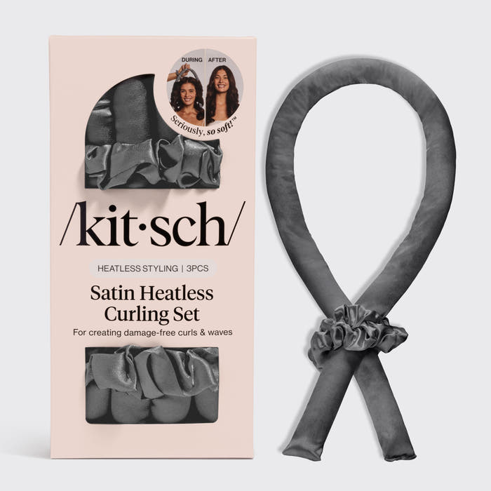 Boucleur de cheveux sans chaleur en satin - Charcoal