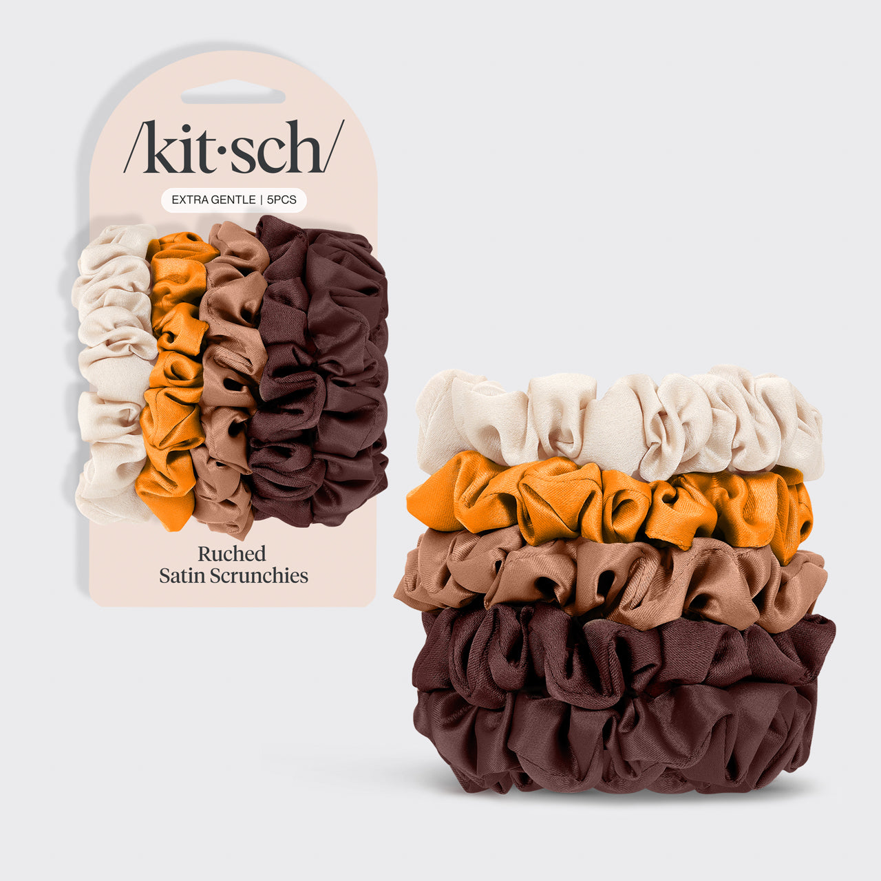 Satin Petite Scrunchies 5-dels set - Sedona