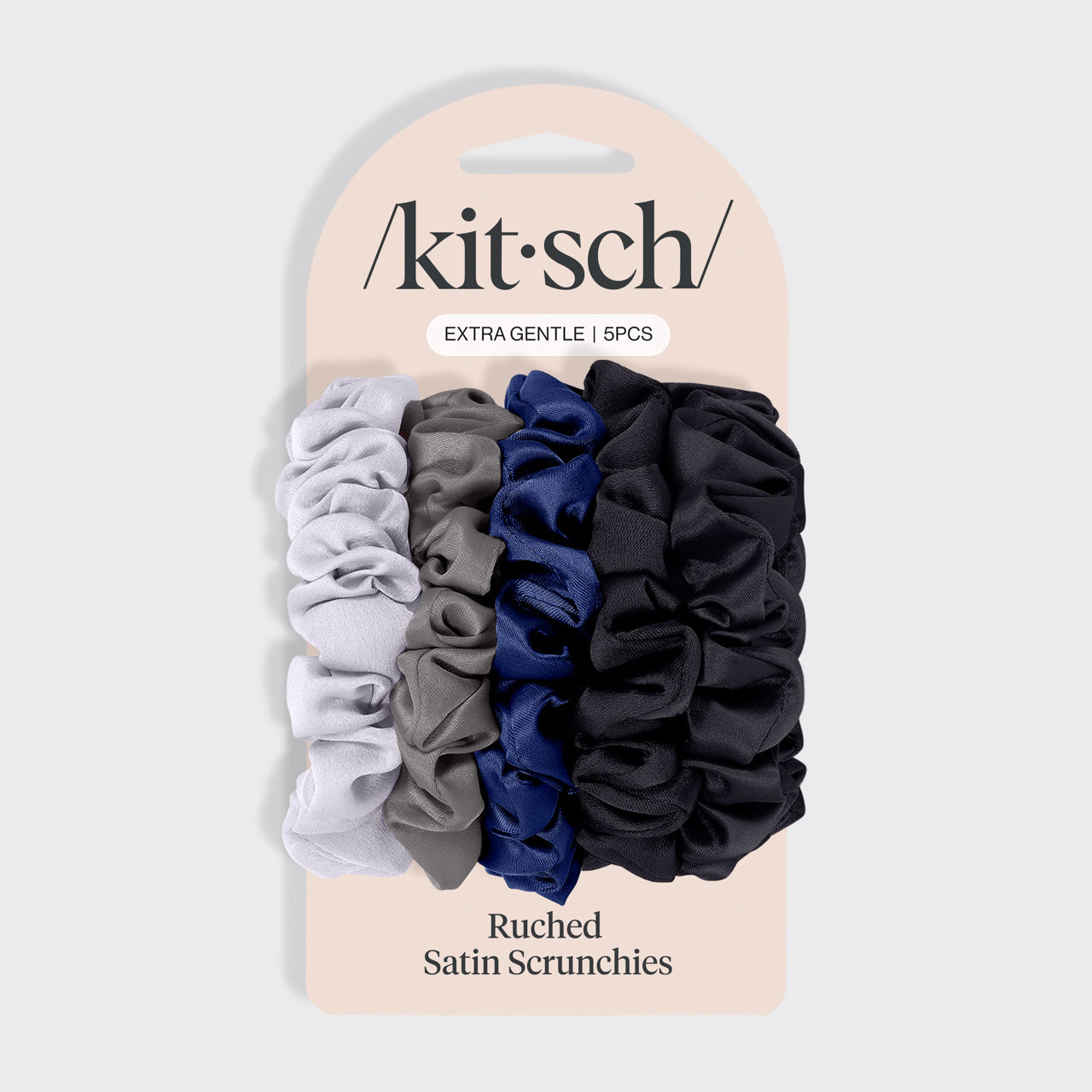 Set da 5 pezzi di scrunchies in raso piccolini - Mezzanotte