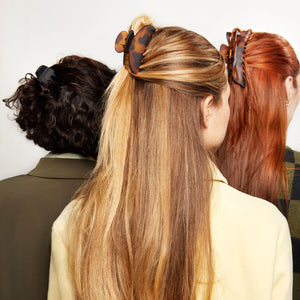 Black & Tort Curved Flat Lay Claw Clips 2pc Set