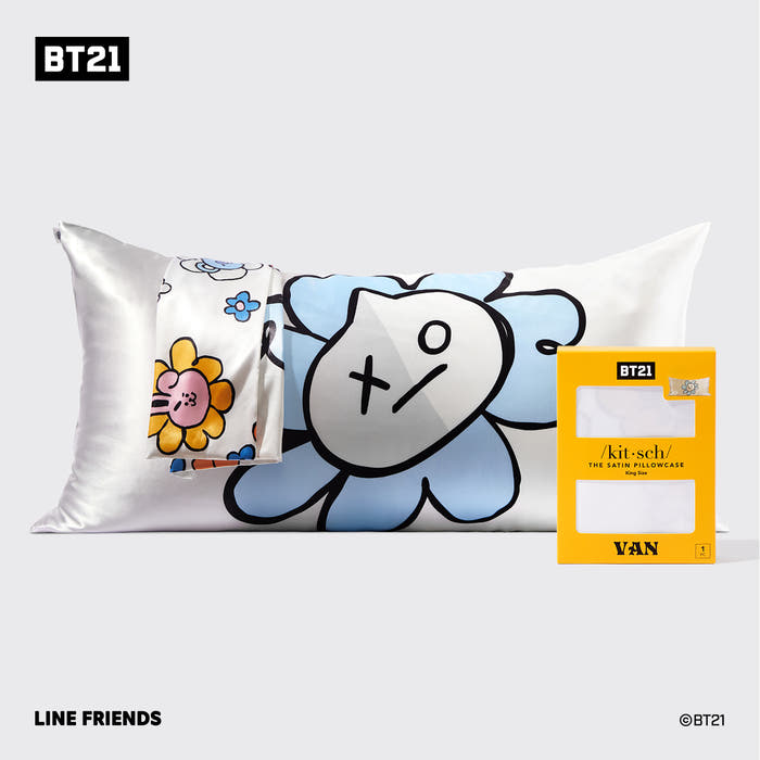 Kitsch x BT21 VAN King Satin Pillowcase — hero