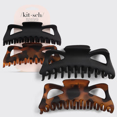 Set di 2 mollette classiche nere e tartarugate - Jumbo