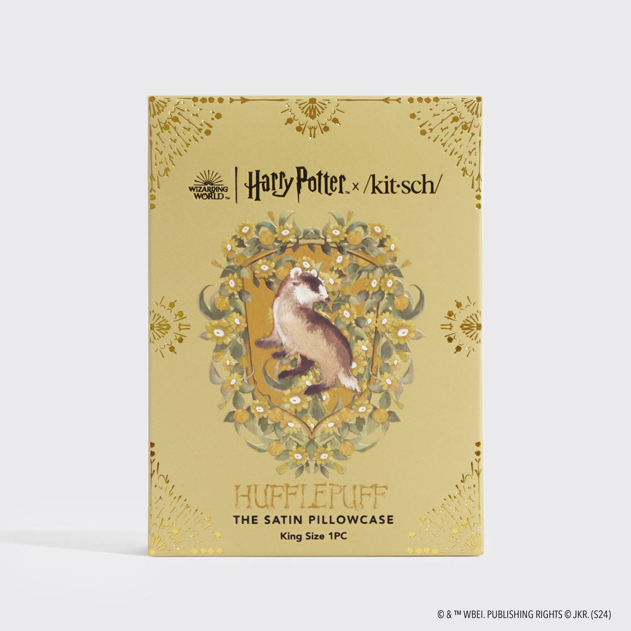 Harry Potter x Kitsch Funda de Almohada de Satén - Hufflepuff