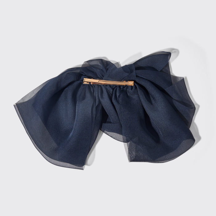 Chiffon Schleife Haarspange - Blaue Orchidee