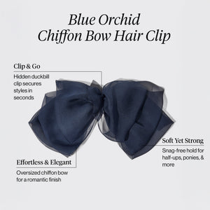 Barrette en mousseline - Orchidée bleue