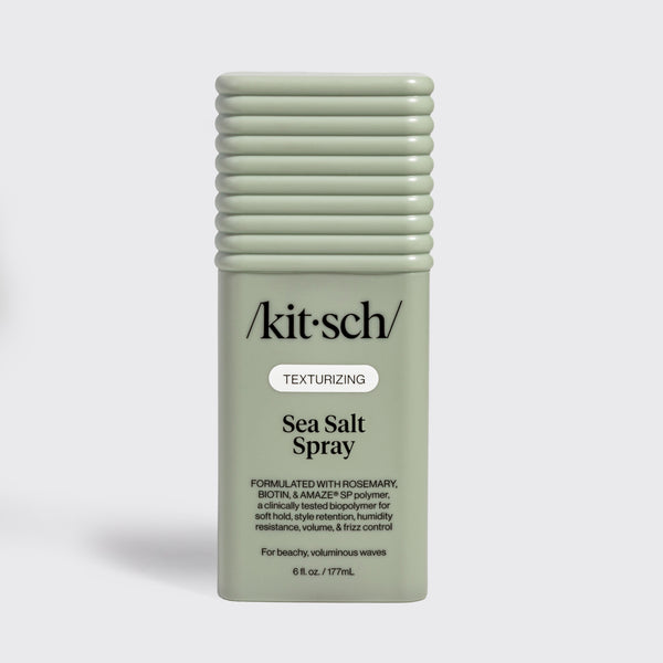 KITSCH Texturizing Sea Salt Spray — hero standalone bottle shot on light background — Formulated with rosemary, Biotin & Amaze® SP polymer — For sea-siren-approved beach waves — no crunch, just touchable texture — 6 fl oz / 177 mL