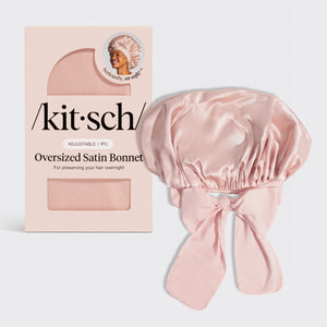 Justerbar överdimensionerad satinmössa - Blush