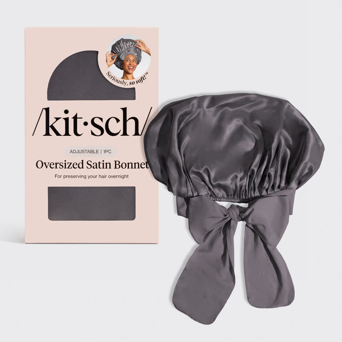 Cuffietta di raso oversize - Grigio antracite